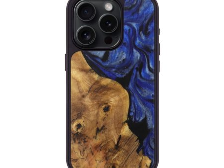 iPhone 15 Pro Wood+Resin Phone Case - Angel (Blue, 711353) on Sale