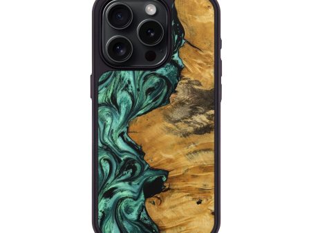 iPhone 15 Pro Wood+Resin Phone Case - Skye (Green, 710882) For Discount