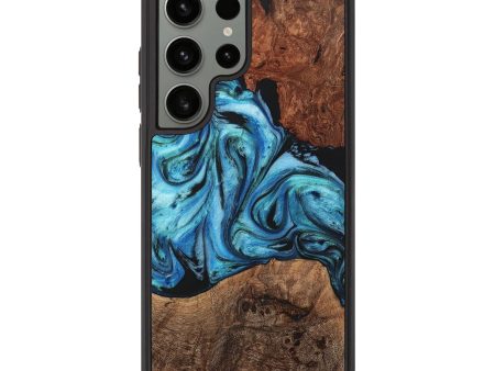 Galaxy S23 Ultra Wood+Resin Phone Case - Marquis (Blue, 711712) Sale