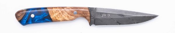 Carved Damascus Field Knife #20613 Online now