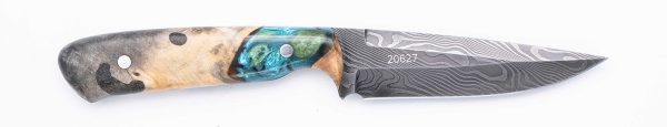 Carved Damascus Field Knife #20627 Online now