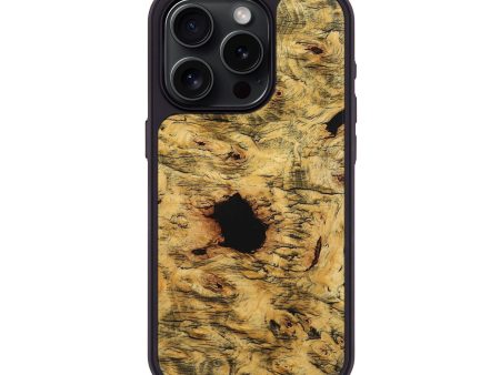 iPhone 15 Pro Wood+Resin Phone Case - Serenity (Wood Burl, 711646) For Sale