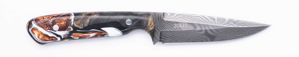 Carved Damascus Field Knife #20623 Discount