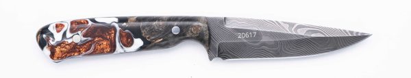 Carved Damascus Field Knife #20617 Online Hot Sale