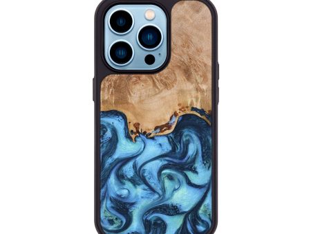 iPhone 14 Pro Wood+Resin Phone Case - Anna (Blue, 713210) on Sale