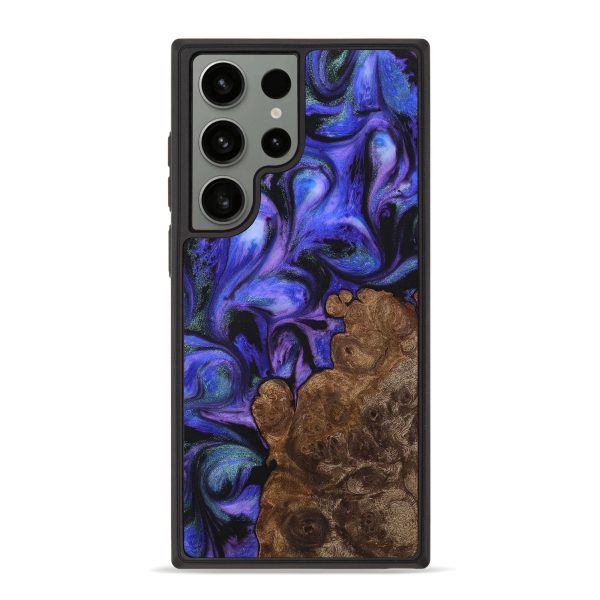 Galaxy S23 Ultra Wood+Resin Phone Case - Hendrix (Purple, 711049) For Discount