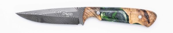 Carved Damascus Field Knife #20616 Supply