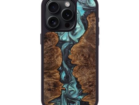 iPhone 15 Pro Wood+Resin Phone Case - Andrew (Blue, 710593) Cheap