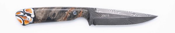 Carved Damascus Field Knife #20615 Online