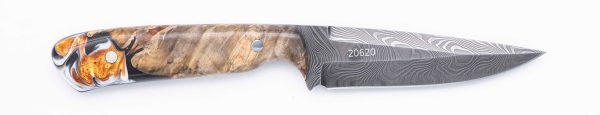 Carved Damascus Field Knife #20620 Cheap