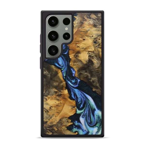 Galaxy S24 Ultra Wood+Resin Phone Case - Whitney (Blue, 710590) Online Sale