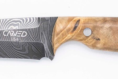 Carved Damascus Field Knife #20631 Online Hot Sale