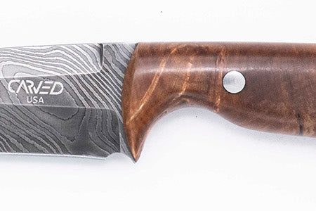 Carved Damascus Field Knife #20673 Online now