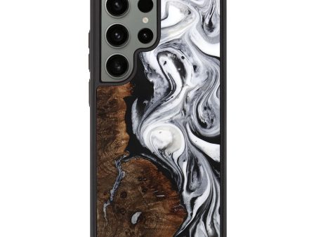 Galaxy S23 Ultra Wood+Resin Phone Case - Emely (Black & White, 711064) Online