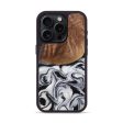 iPhone 15 Pro Wood+Resin Phone Case - Wilma (Black & White, 713186) on Sale