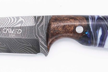 Carved Damascus Field Knife #20683 Supply