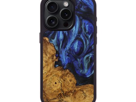 iPhone 15 Pro Wood+Resin Phone Case - Beckham (Blue, 712532) on Sale