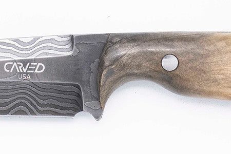 Carved Damascus Field Knife #20675 Discount