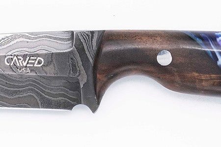 Carved Damascus Field Knife #20680 Hot on Sale