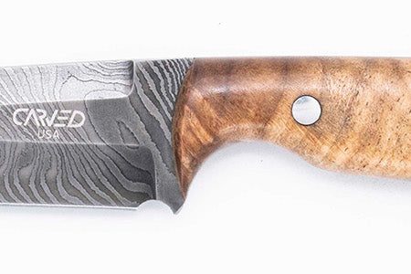 Carved Damascus Field Knife #20691 Online