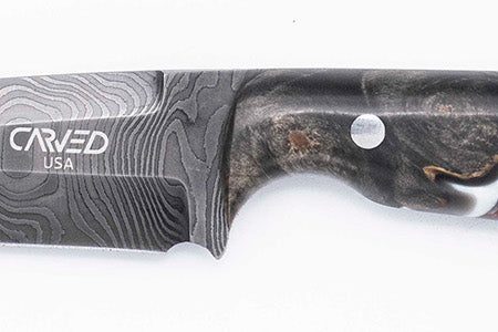 Carved Damascus Field Knife #20617 Online Hot Sale